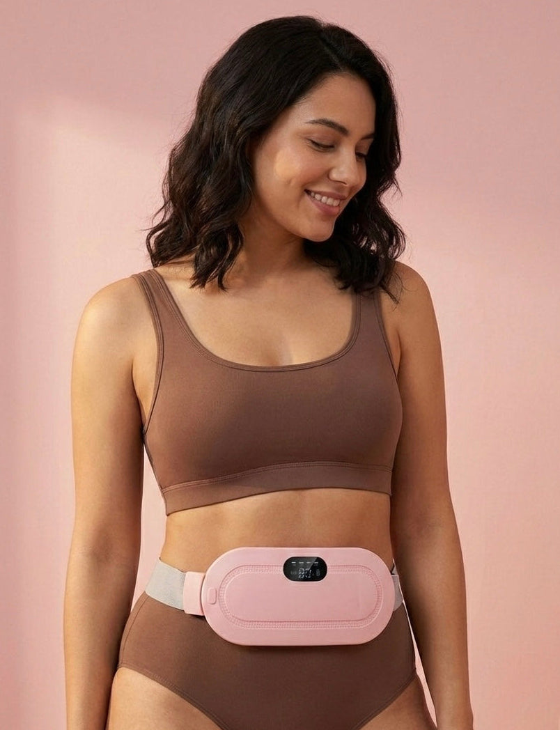 Woman comfortably wearing the Velora HeatWrap